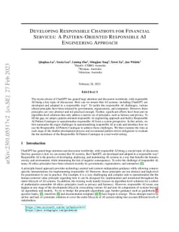 Developing Responsible Chatbots for Financial Services: A
  Pattern-Oriented Responsible AI Engineering Approach