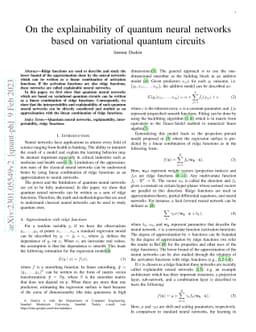 On the explainability of quantum neural networks based on variational
  quantum circuits