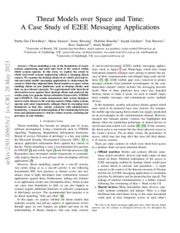 Threat Models over Space and Time: A Case Study of E2EE Messaging
  Applications