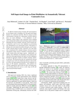Self-Supervised Image-to-Point Distillation via Semantically Tolerant
  Contrastive Loss