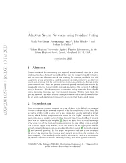 Adaptive Neural Networks Using Residual Fitting