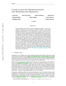 Laser: Latent Set Representations for 3D Generative Modeling