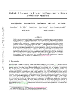 RxRx1: A Dataset for Evaluating Experimental Batch Correction Methods