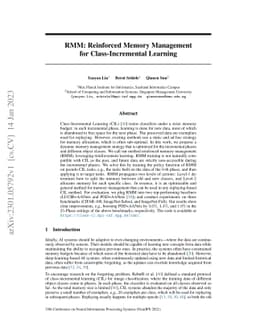RMM: Reinforced Memory Management for Class-Incremental Learning