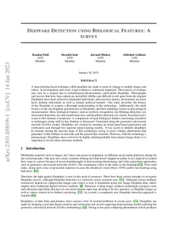 Deepfake Detection using Biological Features: A Survey