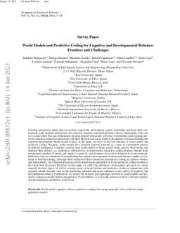 World Models and Predictive Coding for Cognitive and Developmental
  Robotics: Frontiers and Challenges