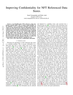 Improving Confidentiality for NFT Referenced Data Stores