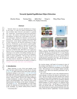 Towards Spatial Equilibrium Object Detection