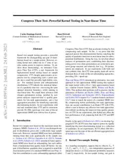 Compress Then Test: Powerful Kernel Testing in Near-linear Time