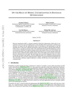 On the role of Model Uncertainties in Bayesian Optimization