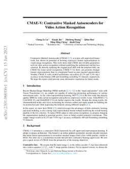 CMAE-V: Contrastive Masked Autoencoders for Video Action Recognition