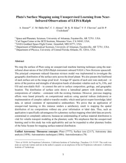 Pluto's Surface Mapping using Unsupervised Learning from Near-Infrared
  Observations of LEISA/Ralph