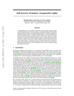 Self-recovery of memory via generative replay