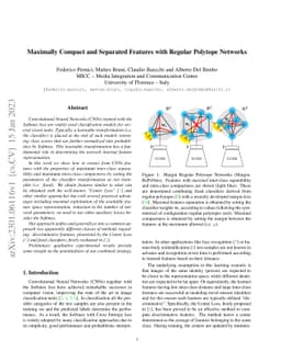 Maximally Compact and Separated Features with Regular Polytope Networks