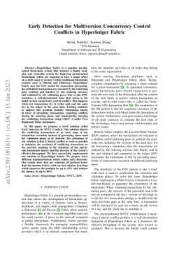 Early Detection for Multiversion Concurrency Control Conflicts in
  Hyperledger Fabric