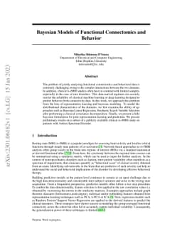 Bayesian Models of Functional Connectomics and Behavior