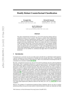 Doubly Robust Counterfactual Classification