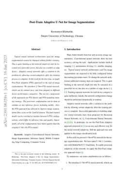 Post-Train Adaptive U-Net for Image Segmentation