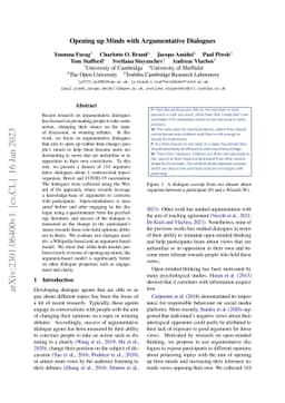 Opening up Minds with Argumentative Dialogues