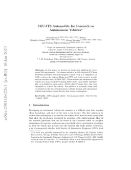 JKU-ITS Automobile for Research on Autonomous Vehicles