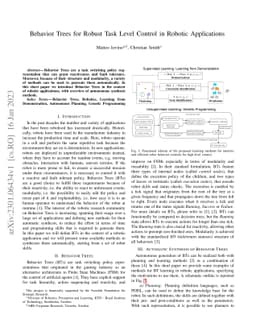 Behavior Trees for Robust Task Level Control in Robotic Applications