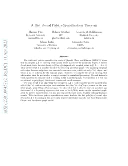 A Distributed Palette Sparsification Theorem