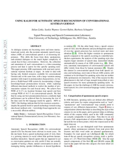 Using Kaldi for Automatic Speech Recognition of Conversational Austrian
  German