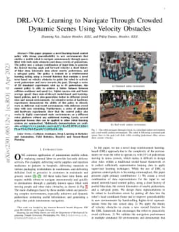 DRL-VO: Learning to Navigate Through Crowded Dynamic Scenes Using
  Velocity Obstacles