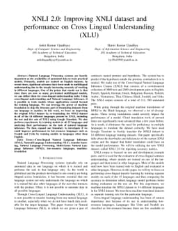 XNLI 2.0: Improving XNLI dataset and performance on Cross Lingual
  Understanding (XLU)