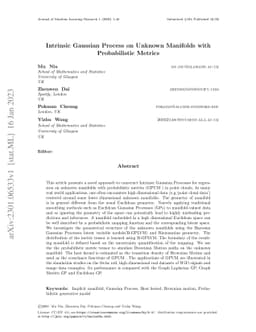 Intrinsic Gaussian Process on Unknown Manifolds with Probabilistic
  Metrics