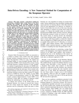 Data-Driven Encoding: A New Numerical Method for Computation of the
  Koopman Operator
