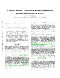 A Dataset of Coordinated Cryptocurrency-Related Social Media Campaigns
