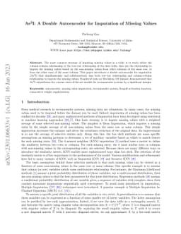 $Ae^2I$: A Double Autoencoder for Imputation of Missing Values