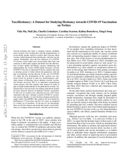 VaxxHesitancy: A Dataset for Studying Hesitancy towards COVID-19
  Vaccination on Twitter