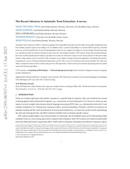 The Recent Advances in Automatic Term Extraction: A survey