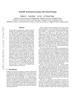FedCliP: Federated Learning with Client Pruning