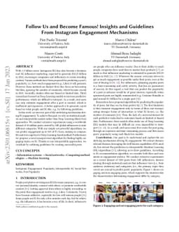 Follow Us and Become Famous! Insights and Guidelines From Instagram
  Engagement Mechanisms