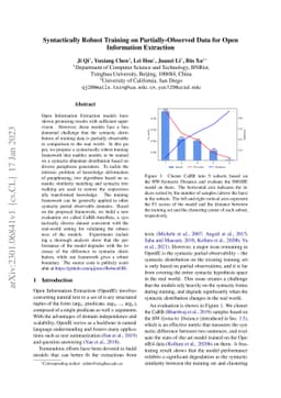 Syntactically Robust Training on Partially-Observed Data for Open
  Information Extraction