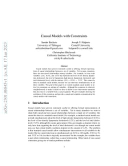 Causal Models with Constraints