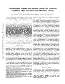 A reinforcement learning path planning approach for range-only
  underwater target localization with autonomous vehicles