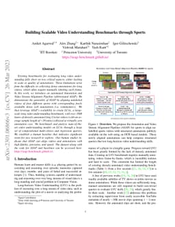 Building Scalable Video Understanding Benchmarks through Sports