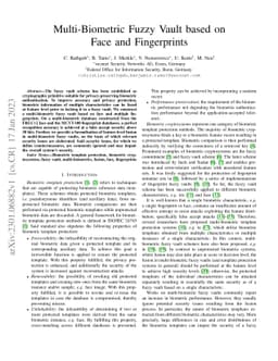 Multi-Biometric Fuzzy Vault based on Face and Fingerprints