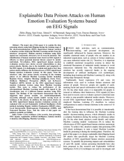 Explainable Data Poison Attacks on Human Emotion Evaluation Systems
  based on EEG Signals