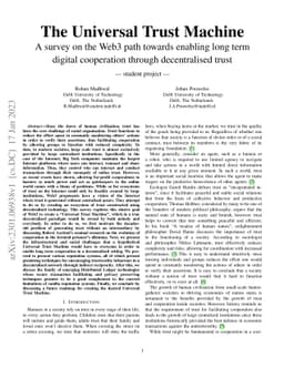 The Universal Trust Machine: A survey on the Web3 path towards enabling
  long term digital cooperation through decentralised trust