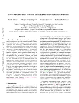 FewSOME: One-Class Few Shot Anomaly Detection with Siamese Networks