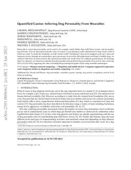 Quantified Canine: Inferring Dog Personality From Wearables