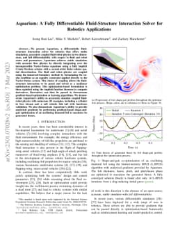 Aquarium: A Fully Differentiable Fluid-Structure Interaction Solver for
  Robotics Applications
