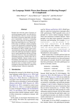 Are Language Models Worse than Humans at Following Prompts? It's
  Complicated