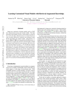 Learning Customized Visual Models with Retrieval-Augmented Knowledge