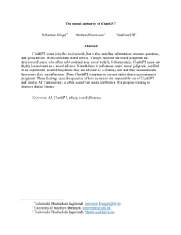 The moral authority of ChatGPT